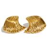 Yhpup 316l Stainless Steel Sea Wave Geometric Gold Color Stud Earrings Personalized Attractive Waterproof Jewelry for Women Gift