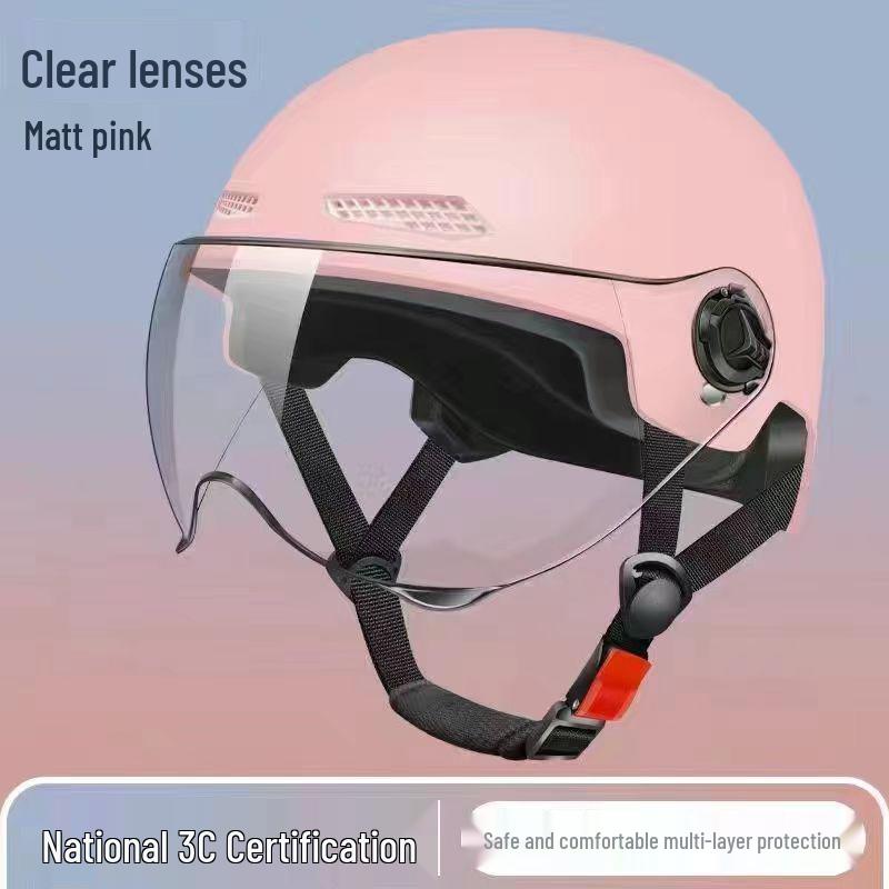 3C Certified Electric Vehicle Helmet for Men & Women - All-Season Safety & Sun Protection, Summer Scooter Half Helmet