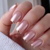 European & American Stylish Wearable Nail Tips with Gold Edge - Simple French Manicure False Fingernail Stickers
