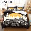 Motorcycle Duvet Cover Set Dirt Bike Extreme Sports Theme For Boy Girl Motocross Racer Polyester Bedding Set King Queen Size