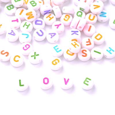 100pcs Multicolor Letter Alphabet Beads 4*7mm Round Acrylic Beads DIY Jewelry Accessories