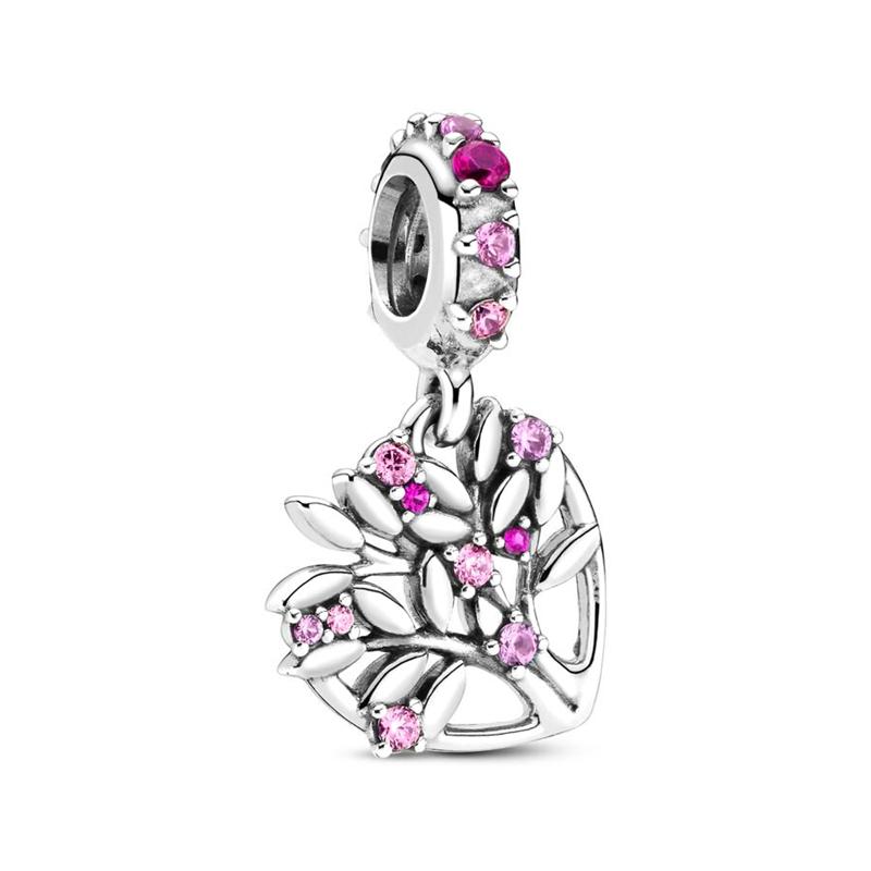Doe-het-zelf Dames Sieraden Cadeaus Roze Paarse Serie Charms Glinsterende Oneindigheid Harten & Sterren Lavendel Bloemen Kralen Passend op Originele Armband