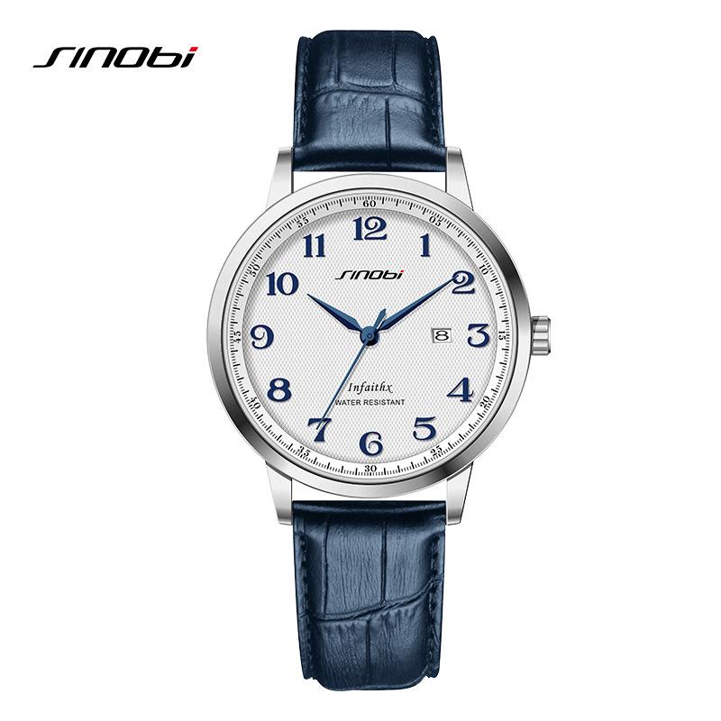 Men'S Watch Men'S Business Simple Slub Belt Watch Date Waterproof Watch 9877