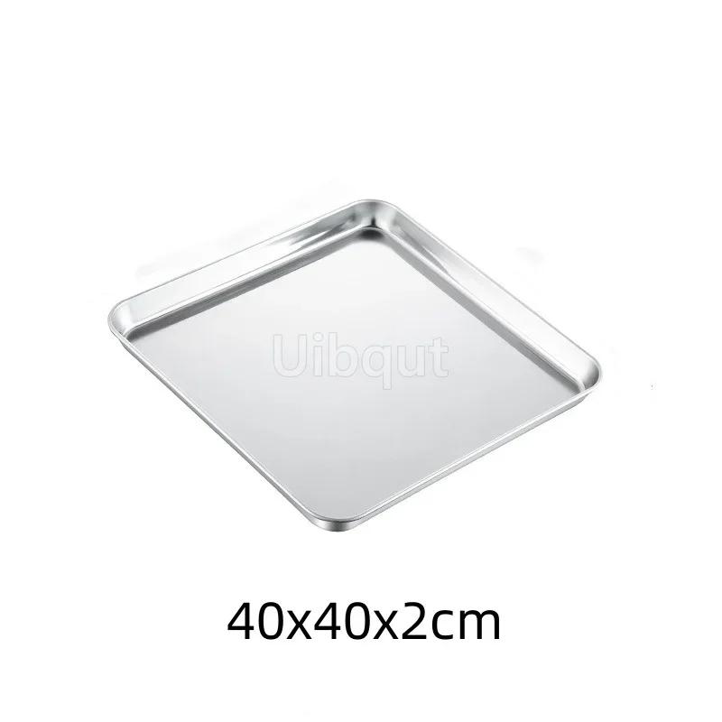 Golden Square Stainless Steel Food Service Tray plate set Nonstick Bakeware Fruit Cookie Bread Plate Kitchen Storage Container