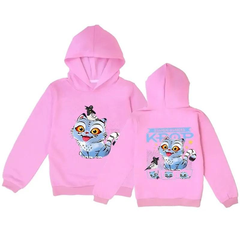 KPop Demon Hunters Soda Pop Fashion Casual Hoodies Autumn Winter Warm Sports Long Sleeved Children's Boy Hooded Sweatshirts
