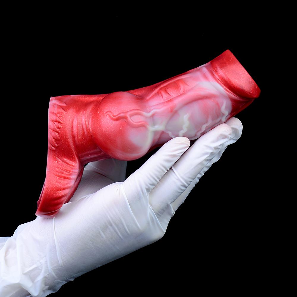 Thick Penis Sleeve Non-stop Orgasm Man Animal Texture Reusable Condom Enlargement Fantasy Penis Cover Men's Dog Knot Sleeve