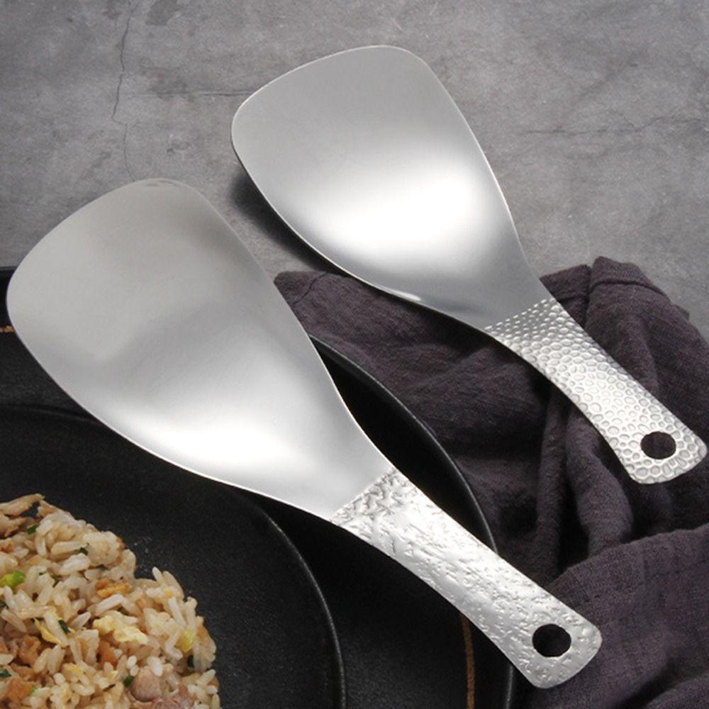 New Stainless Steel Anti-Stick Rice Spoon Thickened Durable Rice Shovel Canteen Serving Spoon Kitchen Tools