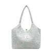 Cute Furry Woven Tote Bag  Large-capacity Student Book Bag  One-shoulder Canvas Vest Bag In Autumn and Winter