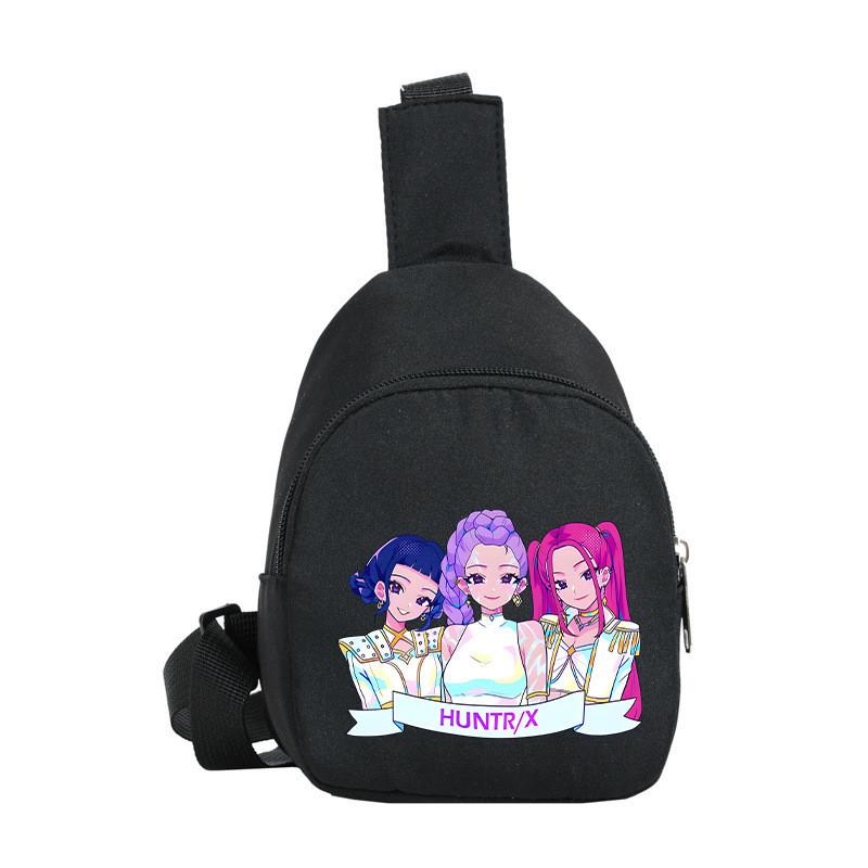 Kids Girls Kpop Hunters Rumi Zoey Mira Printed Student Lightweight Breast Bag Casual Messenger Bags