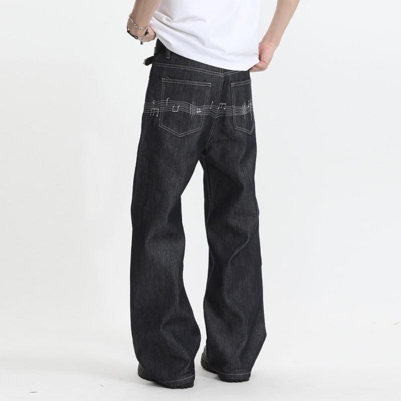 2026 Washed Loose Straight Cut Denim Jeans Men Women Hip Hop Style Casual Wide Leg Pants