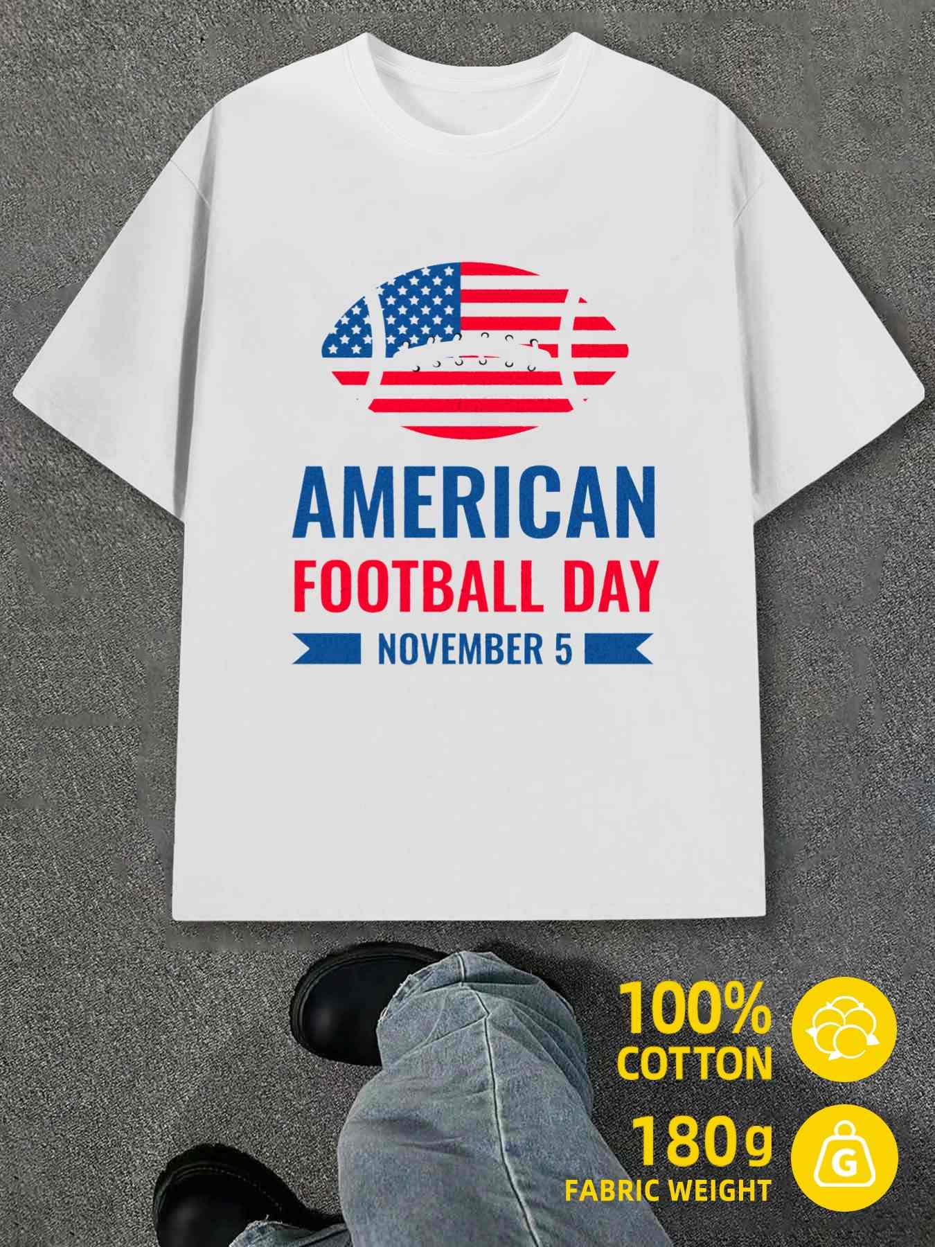Men s Product Y2K American Football Day T-Shirts Regular Fit S