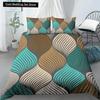 Set Copripiumino Geometrico King Size Tonalità Bianco Oro Set Biancheria da Letto Bohemien Morbido Copripiumino con Federa Copripiumino Singolo