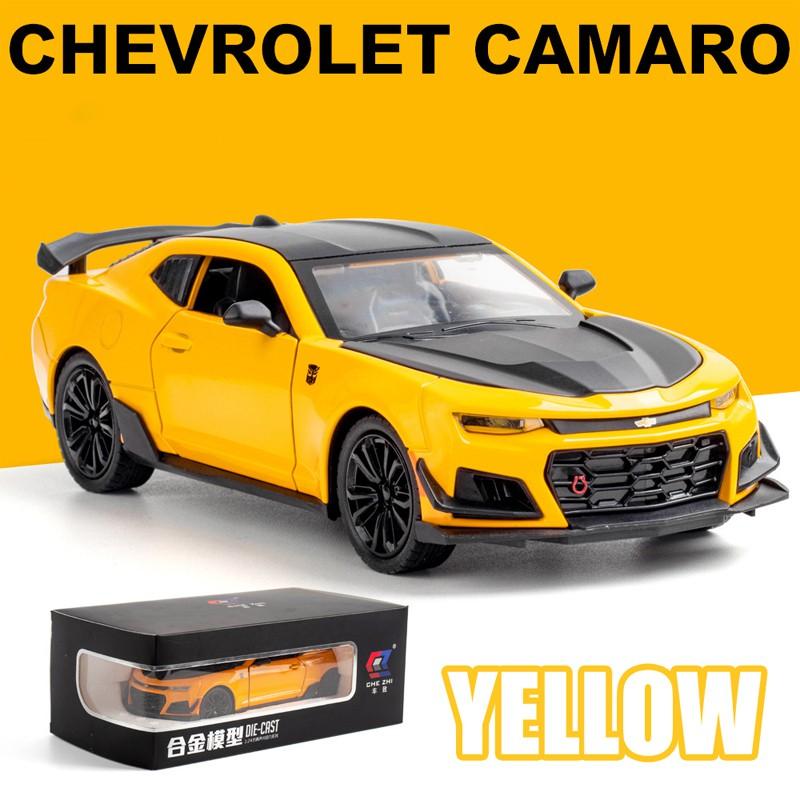 

РУМ1:Модель автомобиля Chevrolet Camaro в масштабе 24, из сплава, со световыми и звуковыми эффектами, литой автомобиль, игрушки для мальчиков, детские игрушки, подарок на день рождения, игрушки-машинки, детские игрушки, модель автомобиля, автомобиль жёлты