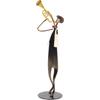 Trumpet Player Figurine Modern Abstract Handcrafted Metal Musician Sculpture for Living Room Tabletop Shelf Desk Office