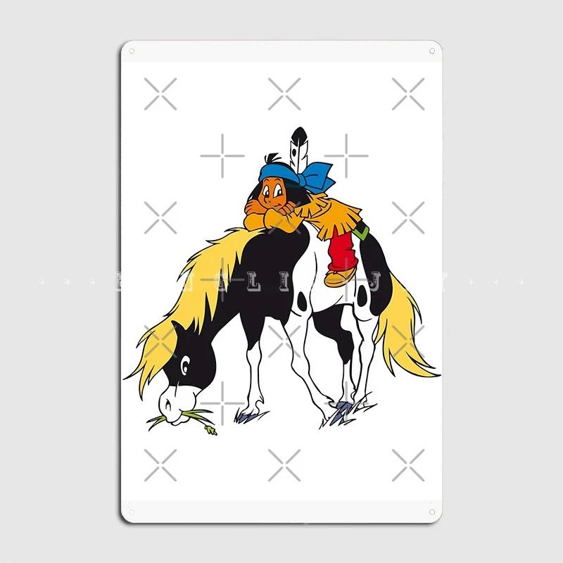 

Yakari On Horse Metal Plaque Poster Cinema Kitchen Pub Garage Decoration Painting Décor Tin Sign Poster 20x30cm