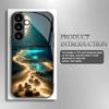 Beach pattern tempered glass phone case suitable for Samsung Galaxy S26 S25 S24 S23 S22 S20 FE/Ultra/Plus5G anti drop back cover