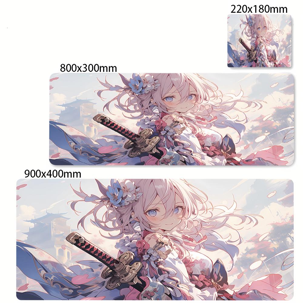 Cute Anime Girl Mouse Pad Pink Mousepad Big Kawaii Mouse Mat Computer Large Play Rubber Rug Girls Desk Mat Girls Beautiful