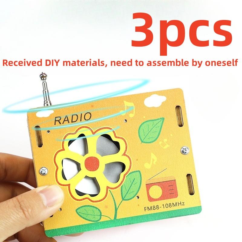 Portable Diy Wireless Fm Radio Model Scientific Experiment Handmade Material Package Children'S Small Gifts Desktop Ornament