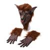 Halloween Cosplay Wolf Mask Gloves Set Latex Animal Head Costume Party