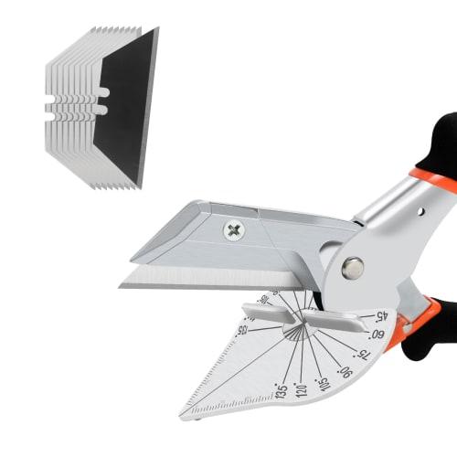 FLORA GUARD Mole Cutter, Angle Scissors, Multi-Angle Scissors, Adjustable 45-135, Cuts Wood, Plastic, PVC, Includes 10 Spare Blades (JDJ-2001JP)