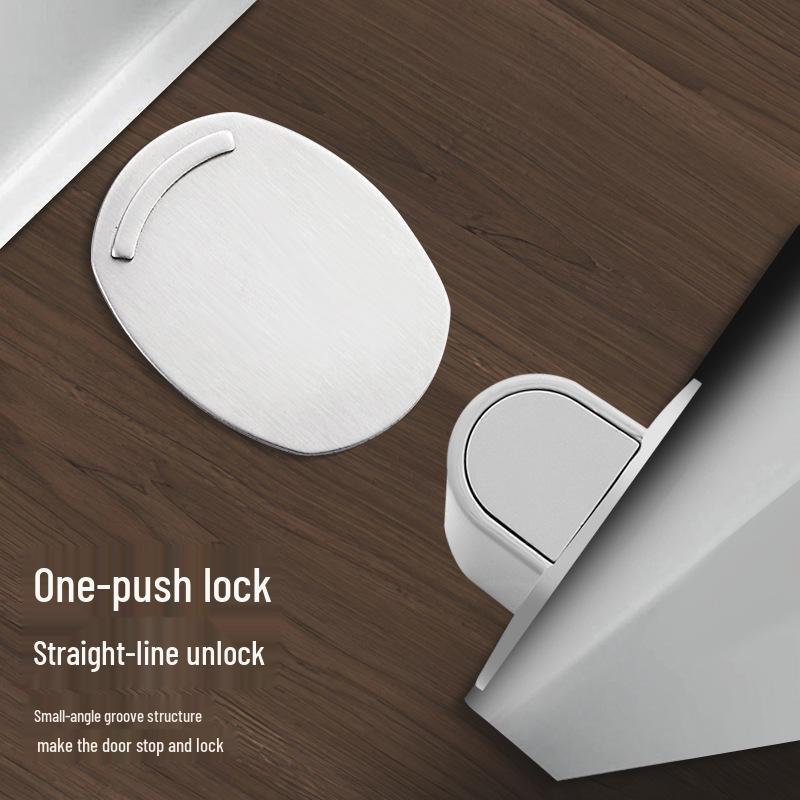 Adjustable Magnetic Doorstop: No-Drill, Floor-Mounted Anti-Collision Bumper for Bathroom Doors