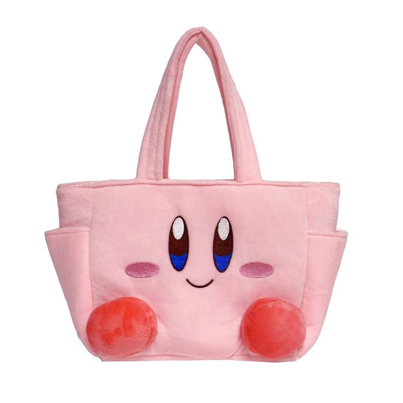 

Kirby Plush Cartoon Handbag With Zipper Closure For Daily Use