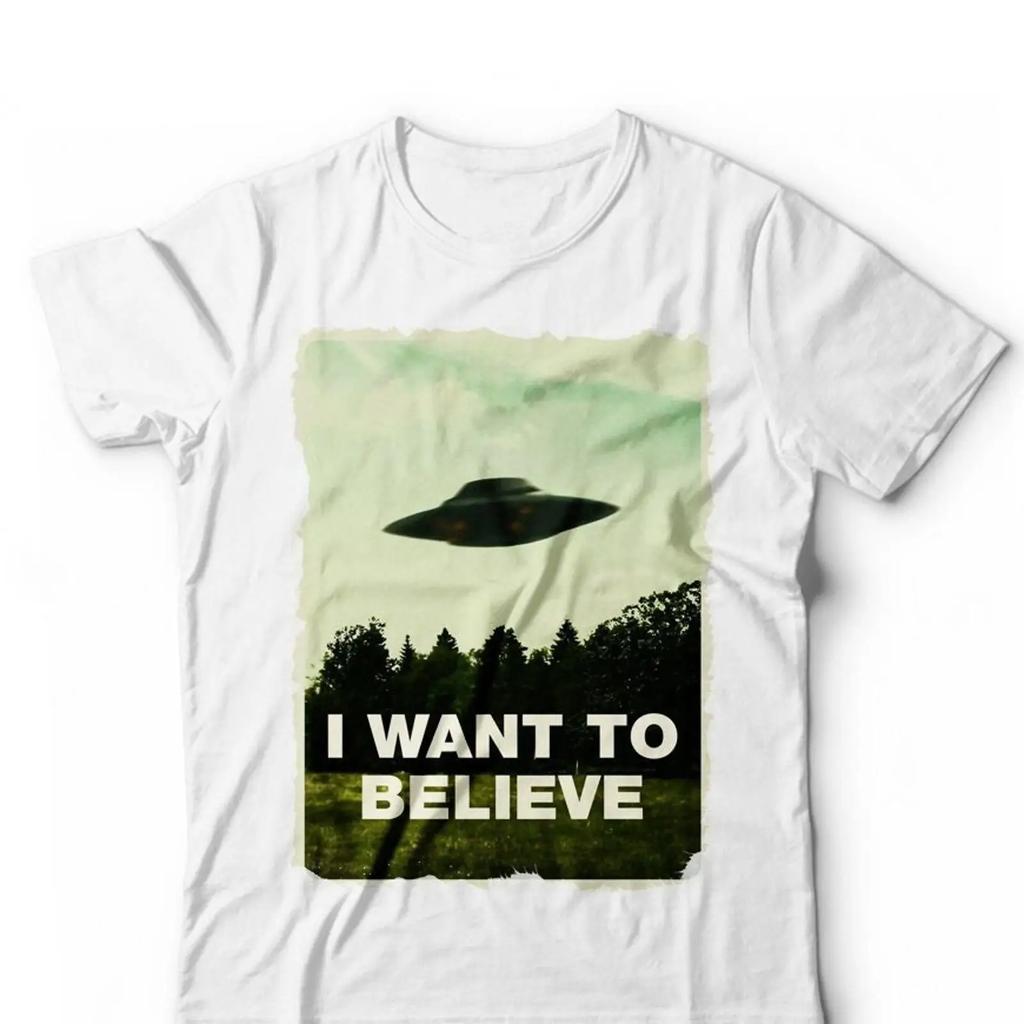 I Want To Believe T Shirt Alien Ufo Extra Terrestrial Vintage Homme Comfortable Top For Everyday Wear Stylish Versatile