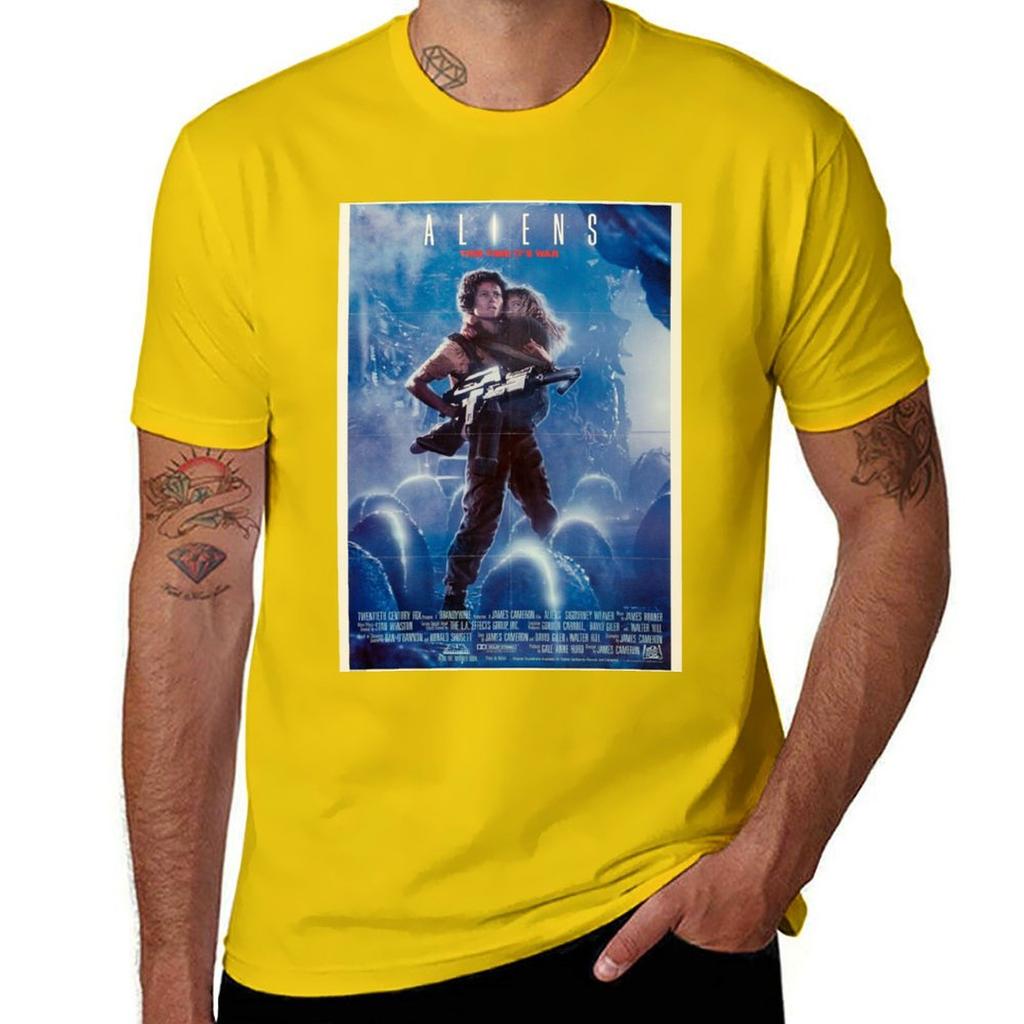 Aliens (1986) T-Shirt Quick-drying Oversized Blacks Mens T Shirt Graphic