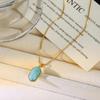 New Geometric Crushed Ice Stone Pendant Necklace - Personalized Luxury Clavicle Chain.
