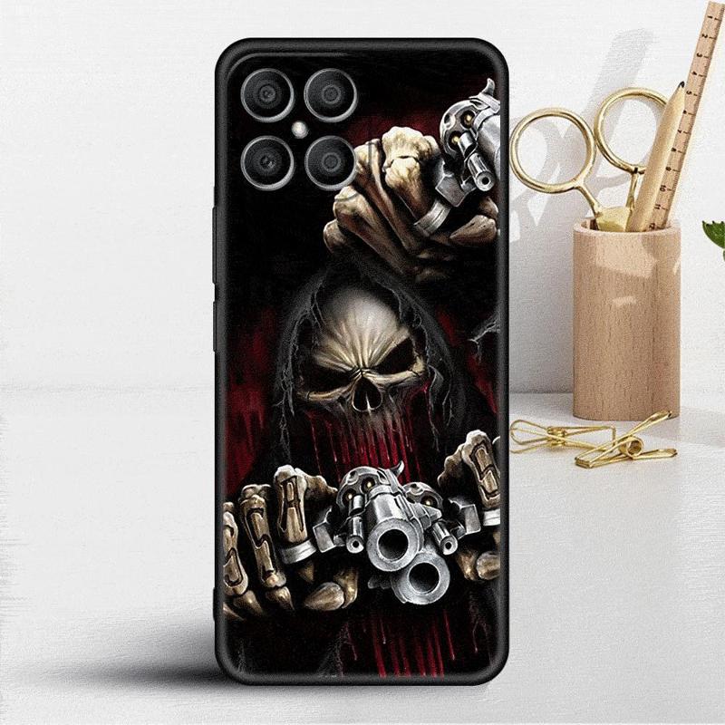 Retro Skull Butterfly Case For Honor X8 X8a 90 X9a 8X 70 50 20 Magic5 Pro 9X P60 P50 Black Soft Phone Funda