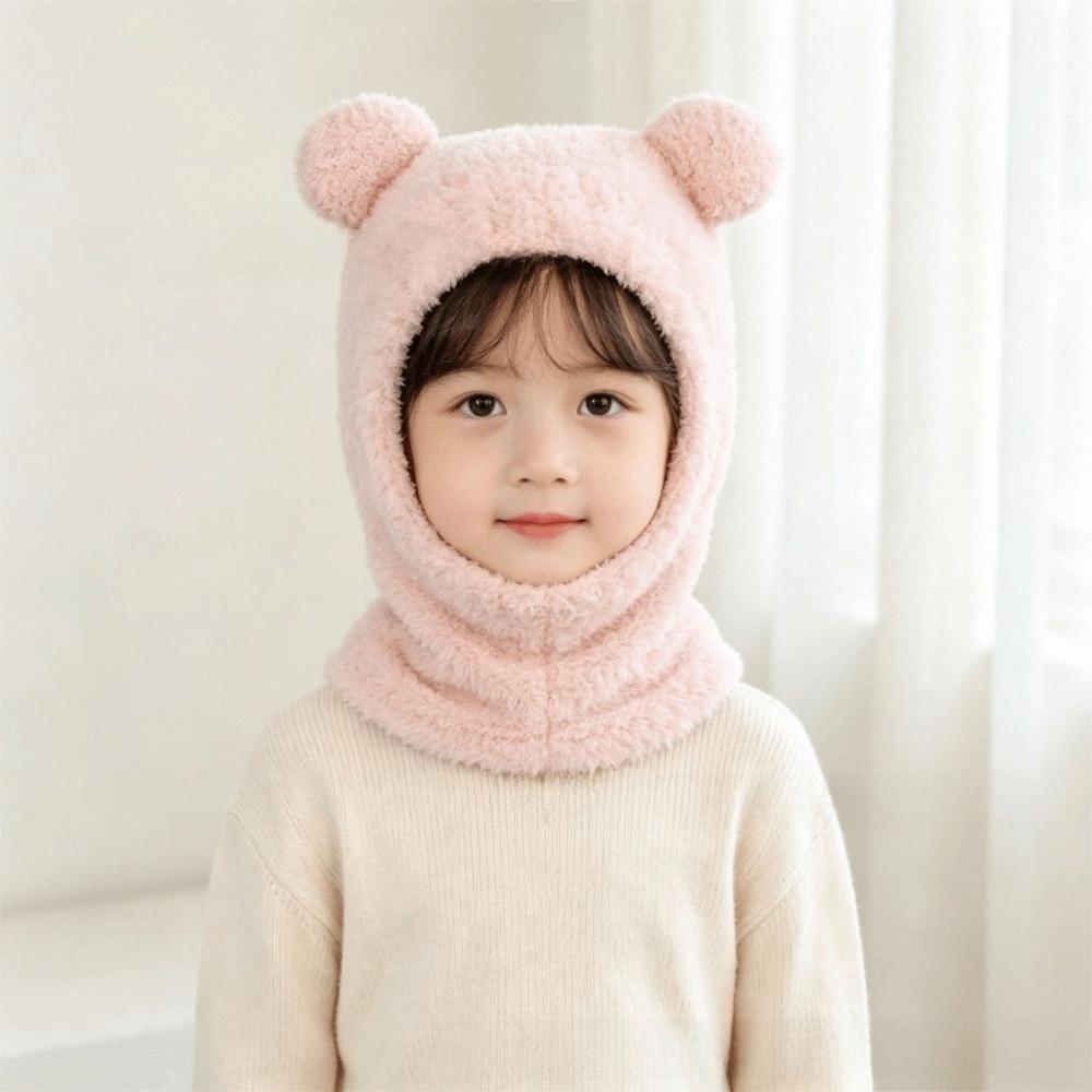 Coldproof Scarf Mask Integrated Hat Bear Kids Balaclava Hat Children Windproof Hooded Hat Outdoor