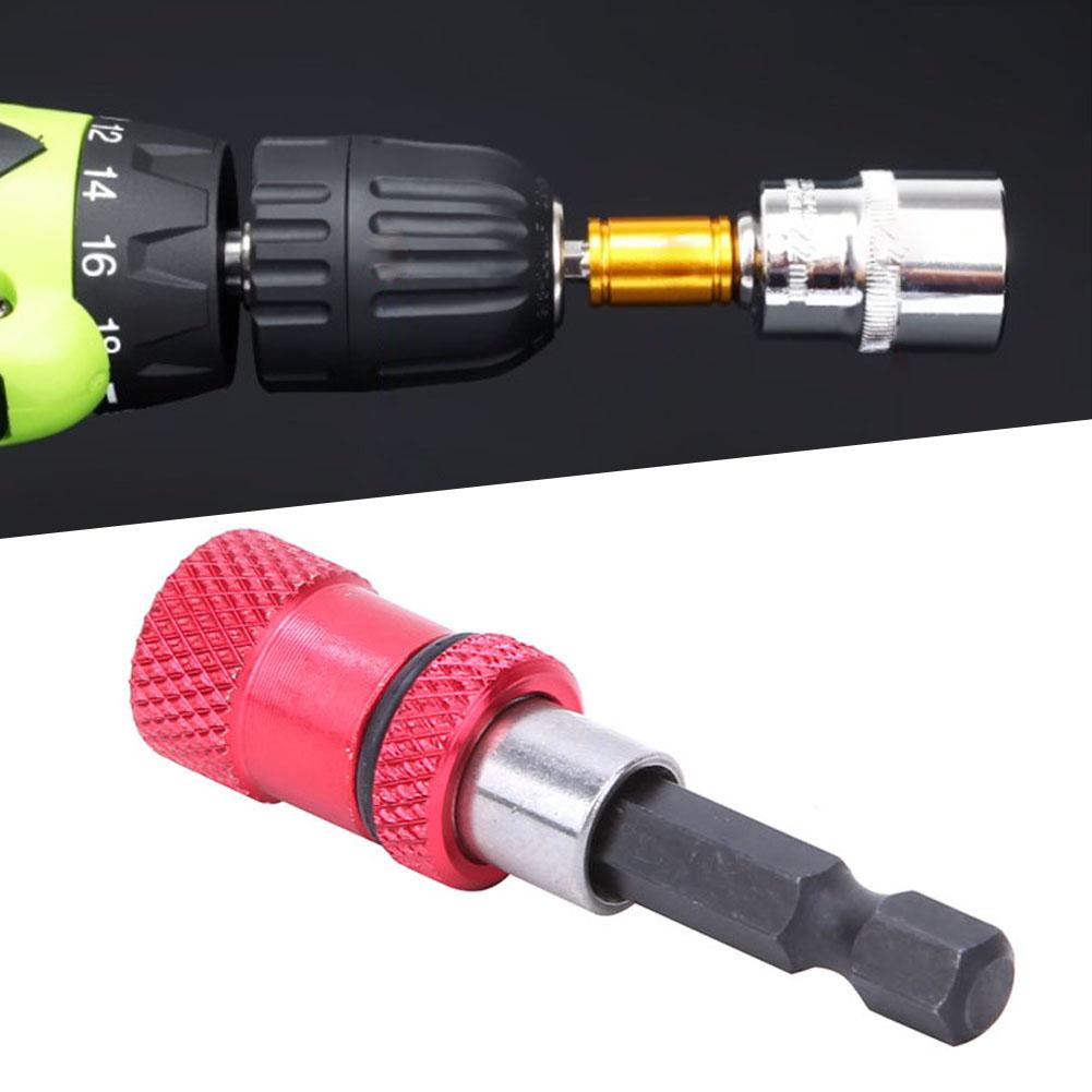 Red Stainless Steel Screwdriver Bit Holder 1Celsius4-Inch Quick Release Magnetic Extension Rod