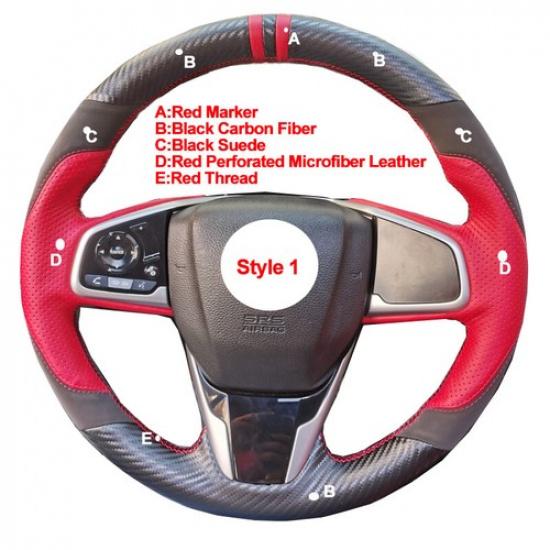 DIY Car Steering Wheel Cover For Honda Civic 10 2016- CR-V 2017-20 Clarity