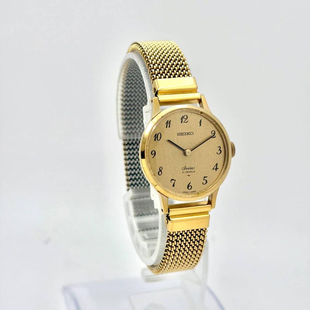 SEIKO Socie Mechanical 400228 [Working Condition] Hand-Winding Ladies' Watch, Gold, 11-0870
