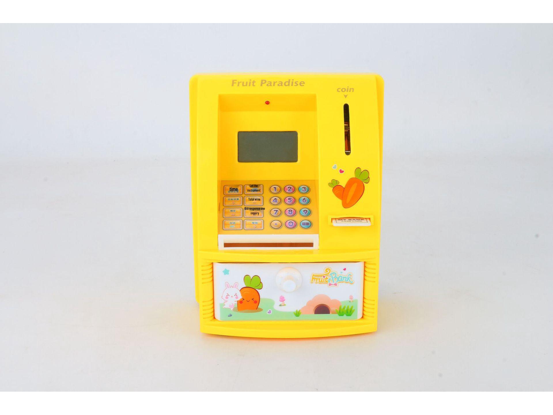 

English ATM Piggy Bank: Automatic Deposit & Withdrawal, Password Protected, Smart Voice Teller Machine. 13 x 13.5 x 17 cm
