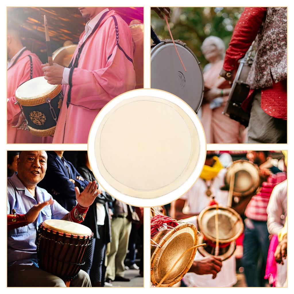 2Pcs Processed Goatskin Drum Skin Replacement for Djembe Conga African Drums Hand Percussion Instruments Long-Lasting Sound