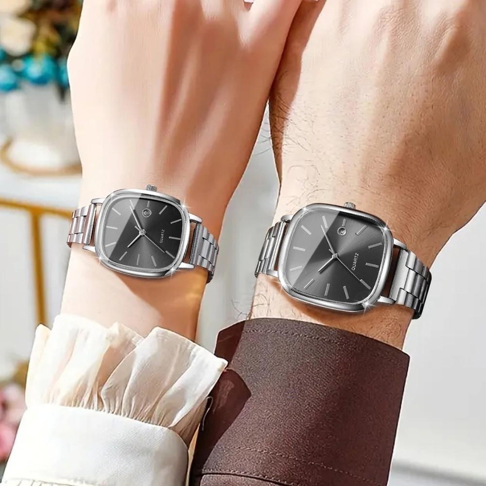 Simple Couple's Wristwatches Calendar Wristwatches Creative Quartz Watch  Men Women