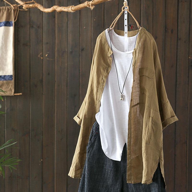 

Пальто-кардиган Модная застежка на пуговицах с боковыми разрезами Женская ветровка Пальто с круглым вырезом Однотонная ветровка Пальто S хаки