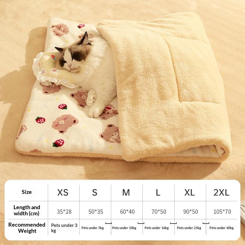 Flannel Rabbit Cloud Teddy Bear Blanket Pet Mat Winter Warmth Blanket for Dogs and Cats (White,Xs) белый