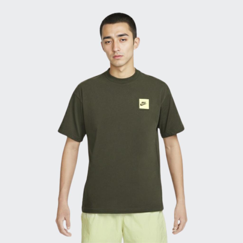 Nike Glow-In-The-Dark Graphic Print Crew Neck T-Shirt Unisex Tops Grass-Green DX5842-355