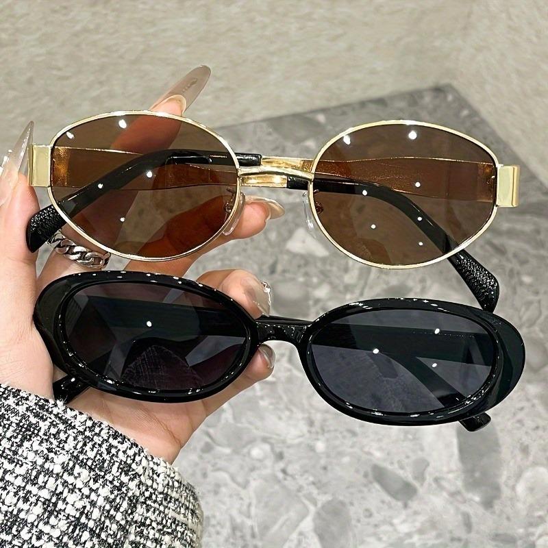 2pcs Retro Oval Sunglasses for Women, Small Oval Sunglasses, Retro Glasses for Women, Goggles, UV400 Glasses