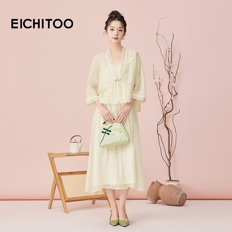 EICHITOO 2026 Summer New Chinese Style Long Dress S