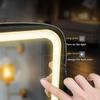 1PC Portable PU Leather Travel Cosmetic Storage Bag LED Mirror Makeup Bag