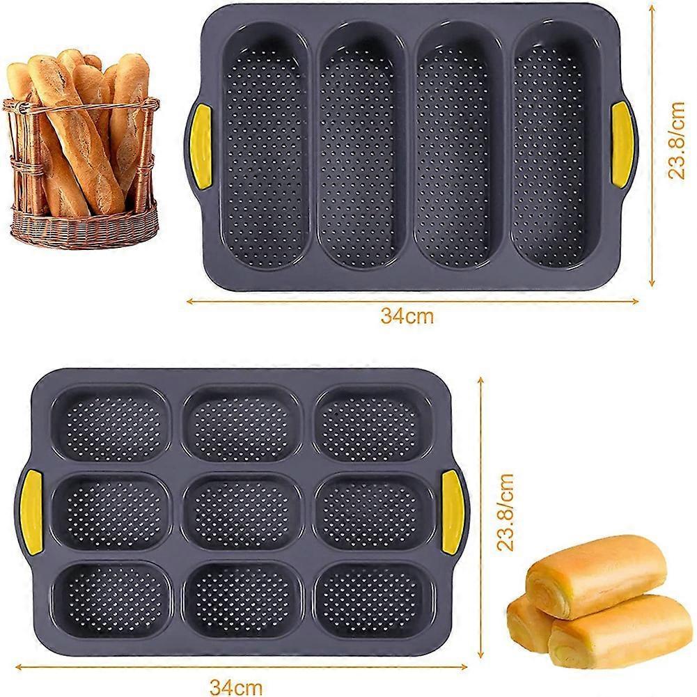 Silicone Loaf Pan Baking Pan for Baking French Baguettes/Hot Dog Buns, Bread Mold for Baking,Nonstick &Easy Clean