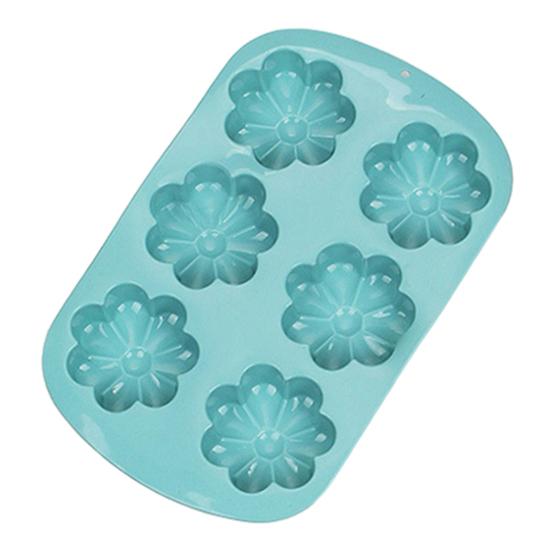 6-Cavity Flower Silicone Mold Non-stick Food Grade Easy Release DIY Candy Pudding Chocolate Fondant Cookies Jelly Baking Mold
