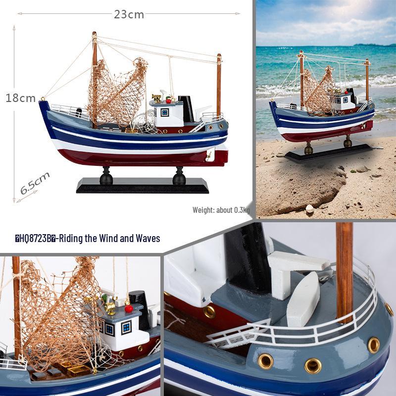 Handmade Wooden Sailboat Model - Smooth Sailing Decorative Craft Boat Birthday Gift