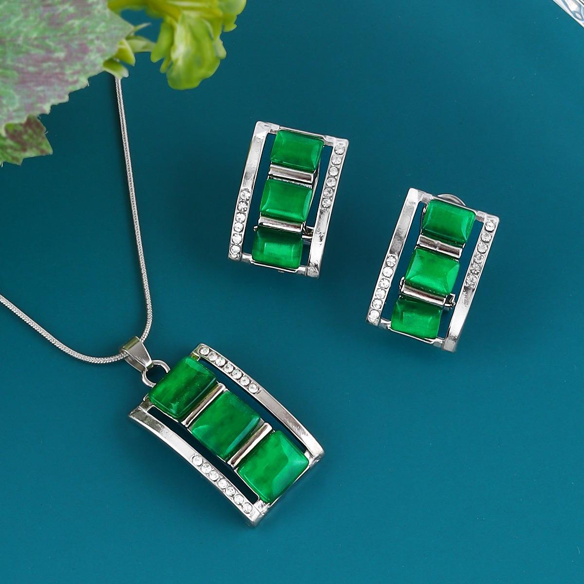 

Модная решетка высокого класса, легкий роскошный прямоугольный комплект ювелирных изделий, ожерелье и браслет для женщин