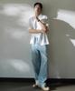 MINDBRIDGE [Cool] 10Oz Wide Light Blue Denim Pants