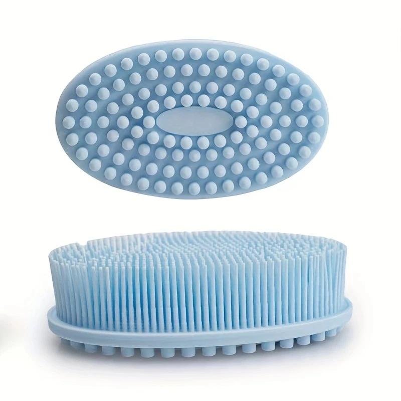 Bath And Shampoo Brush, Silicone Body Scrubber For Use In Shower, Exfoliating Body Brush, Premium Silicone Loofah, Head Scrubber