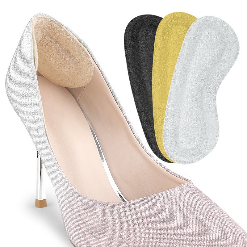 Suede Velvet Heel Stickers: Soft, Anti-Slip, Invisible Pads for High Heels and Sports Shoes, Anti-Rub, Half-Size Adjustment.